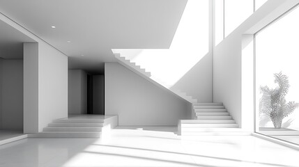 Obraz premium Modern minimalist interiors bright architectural photography