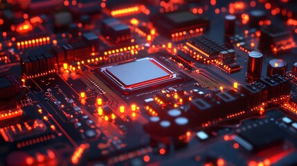 Fototapeta premium Intricate Technological Landscape of Digital Data Transfer