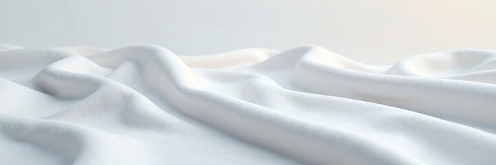 Calming undulation of white fabric on a surface, smooth, soothing