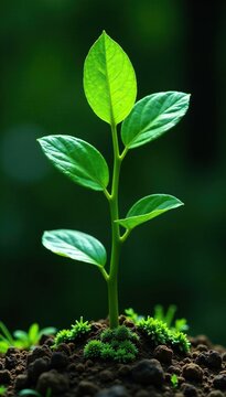 Pianta verde cresce in una crepa rocciosa arida, colore vivace, vita selvaggia, roccioso