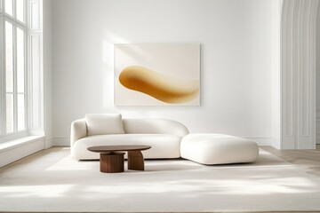 Modern Scandinavian French Country Mid-Century Living Room Interior Design