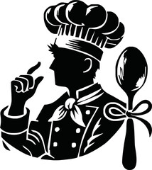 chef silhouette isolated on vector illustration,Restaurant chef job hiring horizontal web banner and cooking social media thumbnail template design with chef vector illustration