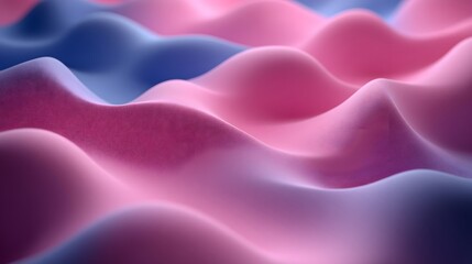 Abstract pink and blue wavy surface texture.