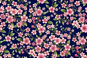 Seamless delicate pattern of bouquets. Liberty syle. Floral seamless background for textile or book covers, manufacturing, wallpapers, print, gift wrap and scrapbooking. Trendy colors.