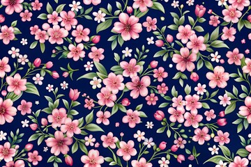 Seamless delicate pattern of bouquets. Liberty syle. Floral seamless background for textile or book covers, manufacturing, wallpapers, print, gift wrap and scrapbooking. Trendy colors.