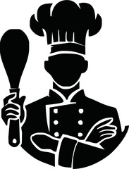 chef silhouette isolated on vector illustration,Restaurant chef job hiring horizontal web banner and cooking social media thumbnail template design with chef vector illustration