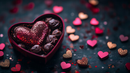 Valentines Day love ads background heart shape chocolate