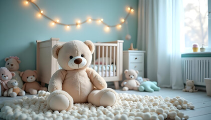 nursery room teddy bear kids background