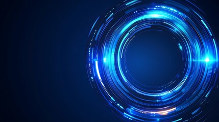 Abstract Blue Circular Technology Design