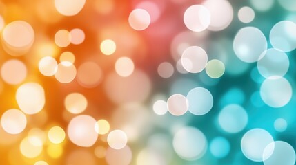 Obraz premium Bright and Colorful Abstract Background with Bokeh Effect in Orange and Turquoise Shades