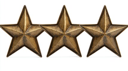 Three antique gold metal stars perfect for holiday decorating or crafting projects. Add rustic charm to wreaths, garlands, or tree toppers.