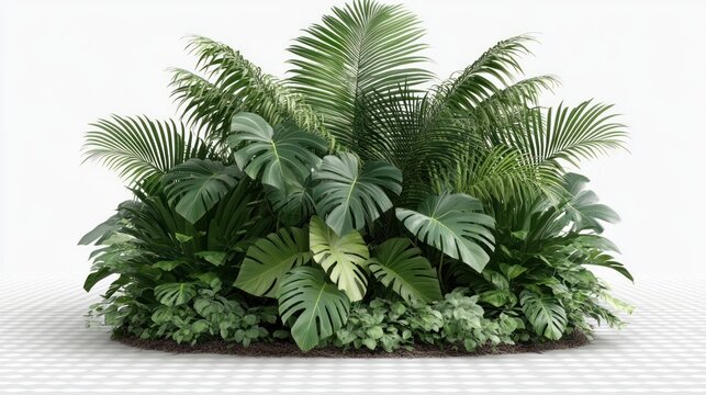 Lush tropical island foliage. Perfect for landscaping visualizations architectural renders or adding a touch of paradise to any scene.