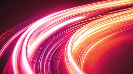 Abstract Swirling Light Trails in Pink and Orange Hues