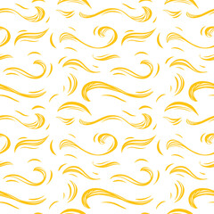 Fototapeta premium Golden Yellow Wavy Line Seamless Pattern for Decorative Backgrounds