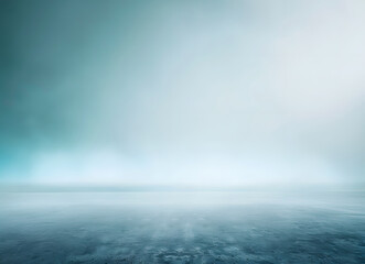 Hazy Teal and Gray Waterscape