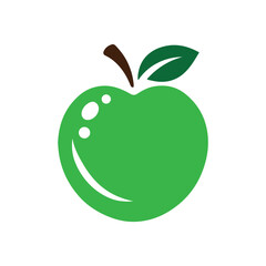 Green apple icon logo design template isolated illustration © haris