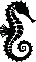 Funny Seahorse Vector Illustration on White Background Cartoons, Clipart, Line Art Design, Funny seahorse vector art on white background, ideal for cartoons, clipart, and line art designs