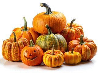 Halloween Pumpkins on White - Rule of Thirds Composition