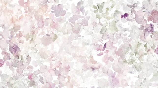 Watercolor floral patterns on white background

