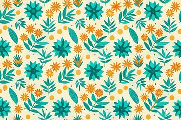 Seamless texture with geometric designs. Flowers