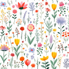 colorful flower seamless pattern