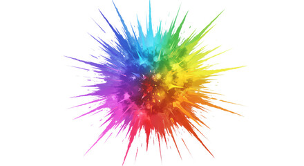 Obraz premium Vibrant Rainbow Color Explosion Abstract Paint Splashes Artistic Design Element
