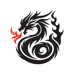 Dragon logo vector silhouette illustration design.