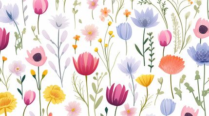colorful flower seamless pattern
