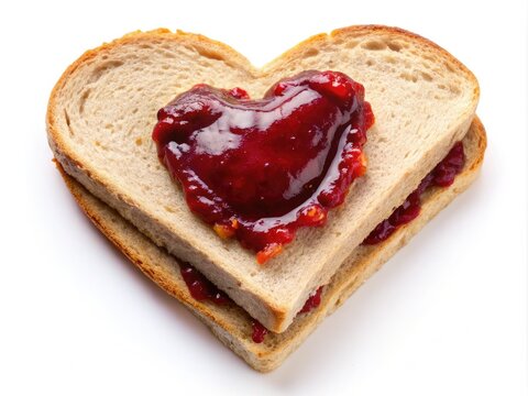 Heart Peanut Butter and Jelly Sandwich - National Peanut Butter and Jelly Day Celebration