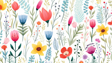 colorful flower seamless pattern