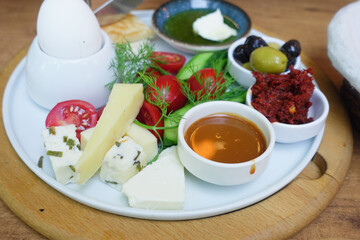 Turkish Breakfast Served on Table 