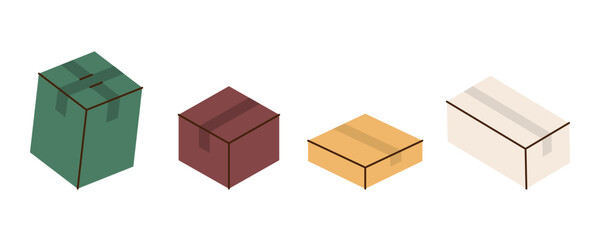 Packaging boxes. Package cardboard boxes. Vector illustration.