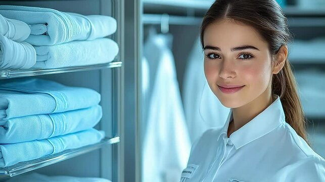 laundry and woman