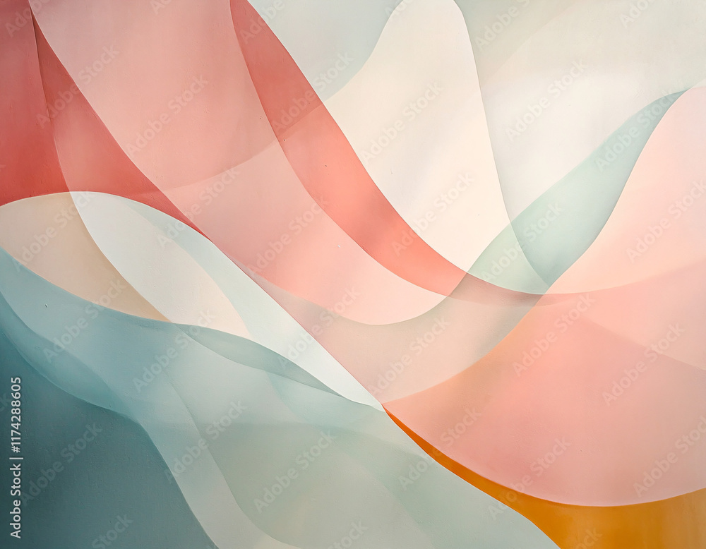 Wall mural Abstract Pastel Waves