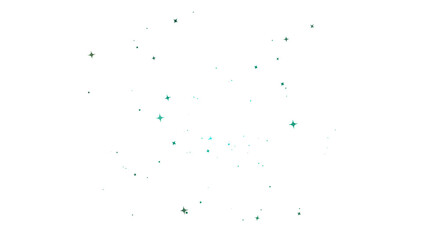 Sparkling teal and green glitter stars transparent background festive overlay