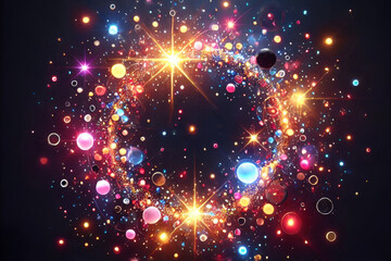 Obraz premium Soft shiny, glowing, colorful lights scattering in a dark background