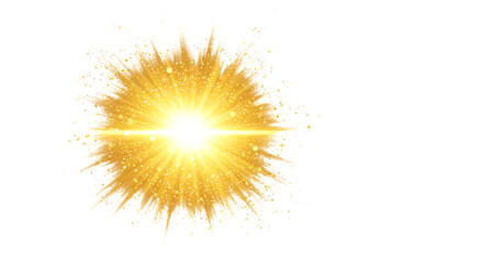 Golden Light Burst Explosion Abstract Sparkling Glowing Background