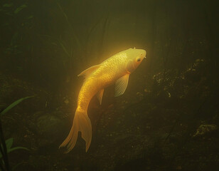 Golden Koi Underwater