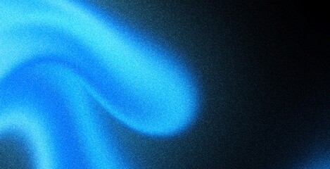 Blue abstract background dark grainy noise Glowing abstract shape gradient background, noise texture futuristic dynamic poster header cover wallpaper banner backdrop design on black background