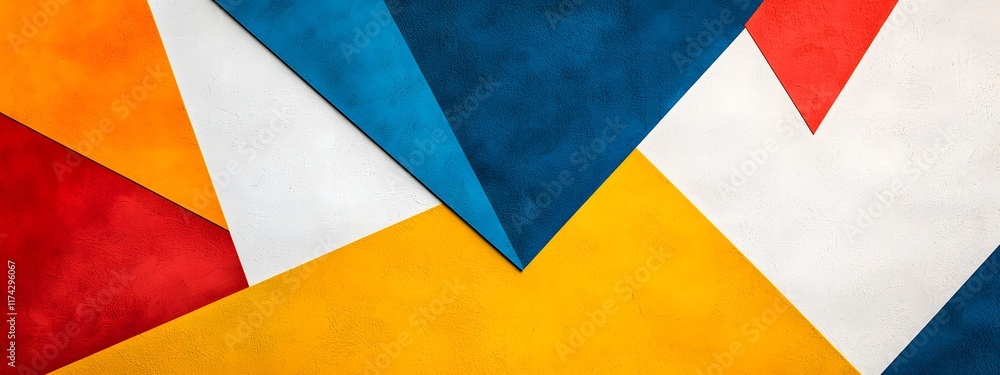 Poster vibrant geometric abstract shapes and patterns in digital art composition