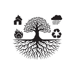 Climate Awareness Icon. Climate Change icon vector. Earth, atmosphere, climate are shown.