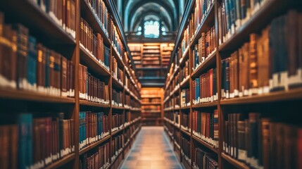 A Serene Journey Through the Halls of Knowledge: Exploring the Immense Collection of a Grand Library