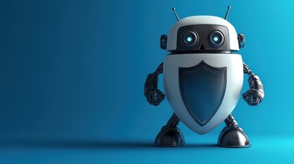 Fototapeta premium Cybersecurity Robot: Digital Guardian, AI Protection, Futuristic Technology