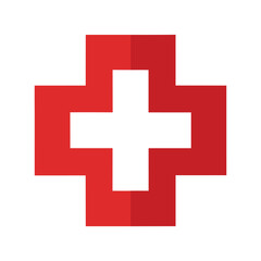 minimalist medical cross vector icon for healthcare and emergency design
