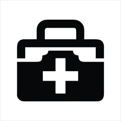 Obraz premium first aid kit silhouette art for healthcare and emergency designs