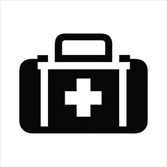 Obraz premium first aid kit silhouette art for healthcare and emergency designs