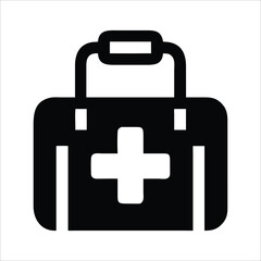 Obraz premium first aid kit silhouette art for healthcare and emergency designs