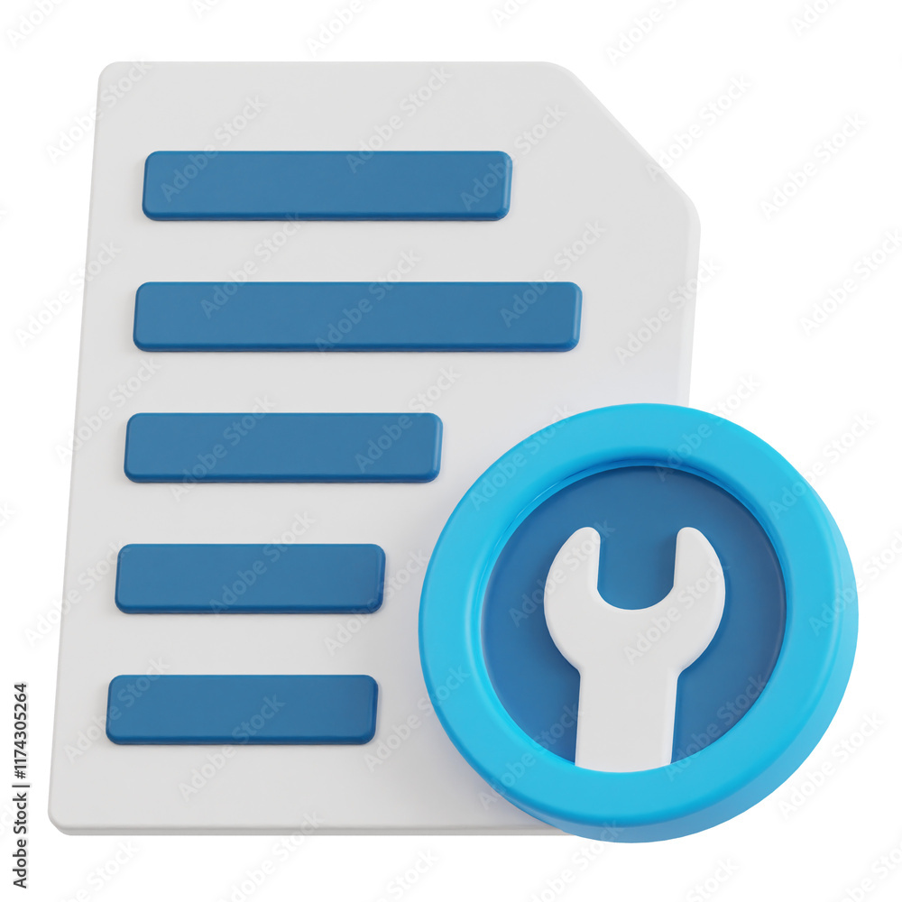 Poster tech support file 3d icon isolated on the white background