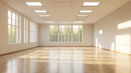 Empty light room interior