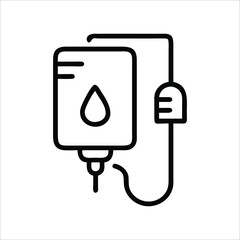 clean and simple iv bag and stand icon for hospital designs